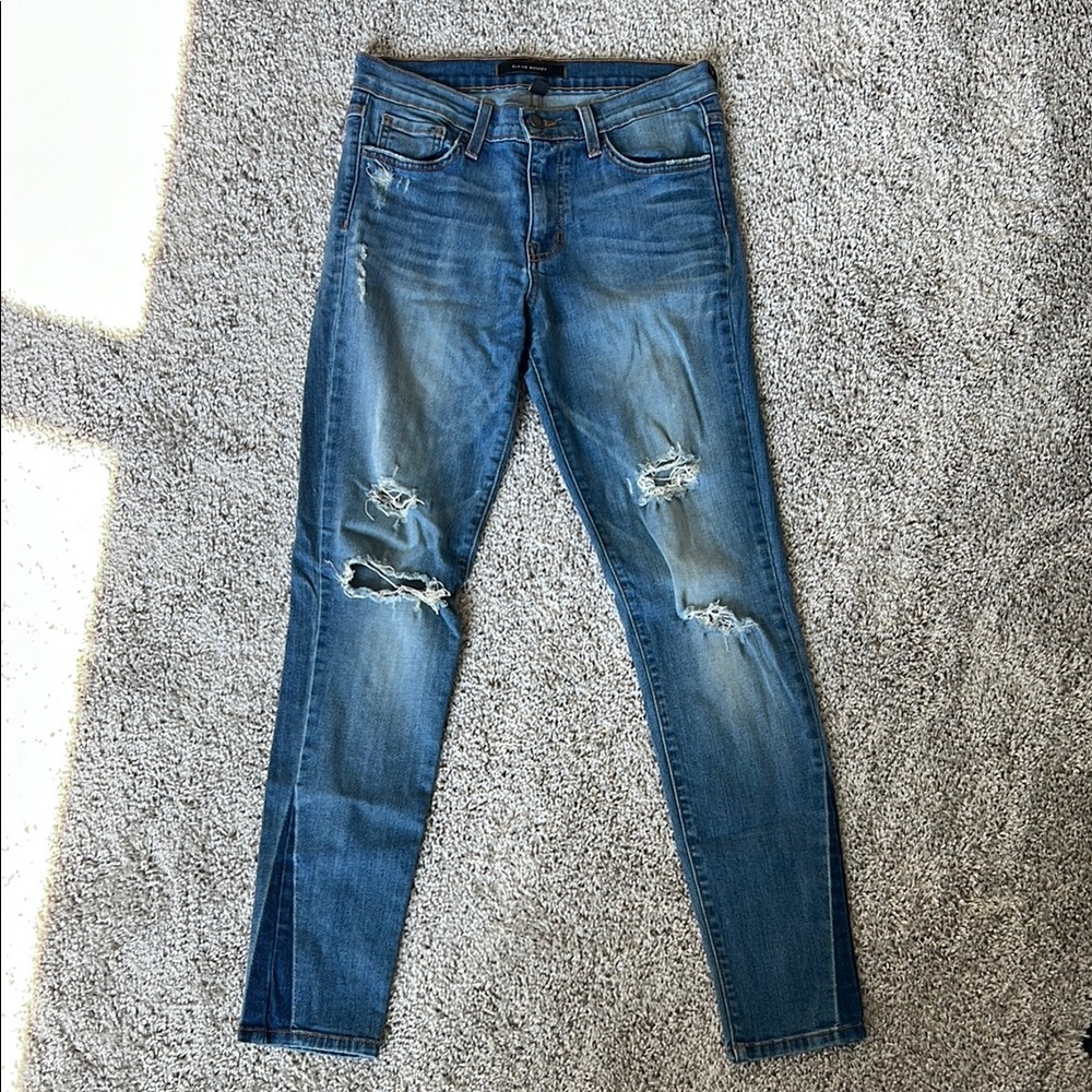 Flying Monkey Women's Distressed Skinny Jeans - Blue